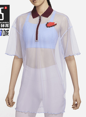 Nike/耐克正品2025女士日常翻领套头透气网纱连衣裙DD4526-580