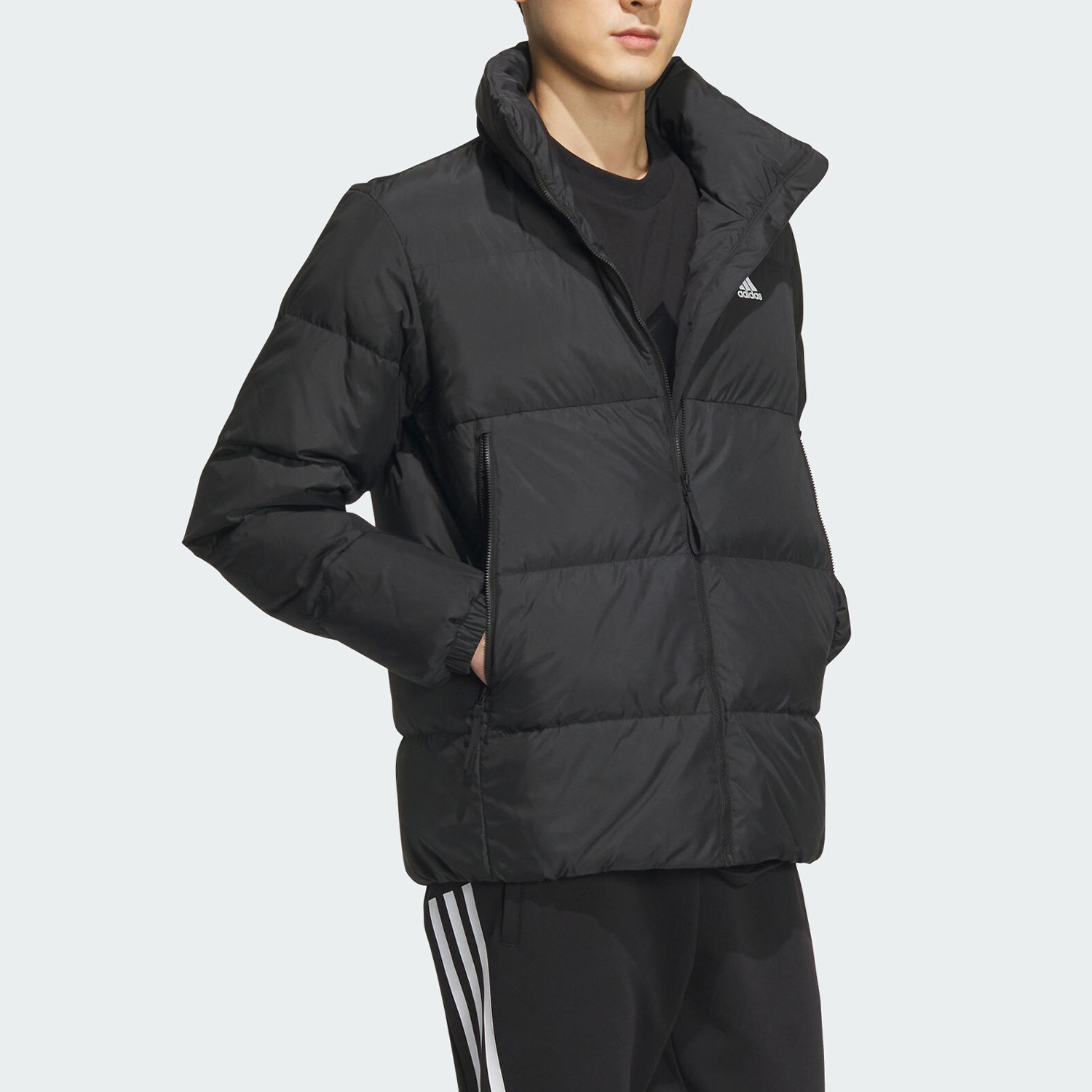 立领短款Adidas阿迪达运动羽绒服