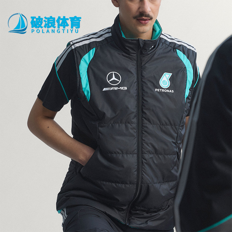 Adidas/阿迪达斯正品新款男黑蓝绿色保暖经典棉马甲背心KE5476
