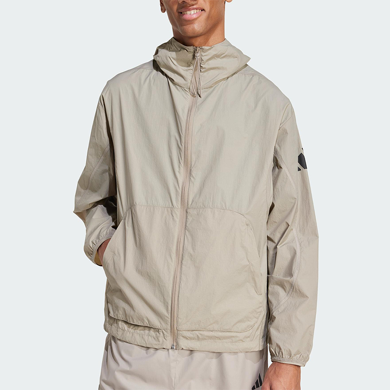 Adidas/阿迪达斯正品新款男士梭织休闲透气宽松连帽外套JF3293