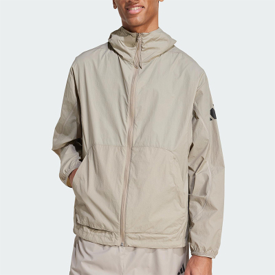 Adidas/阿迪达斯正品新款男士梭织休闲透气宽松连帽外套JF3293
