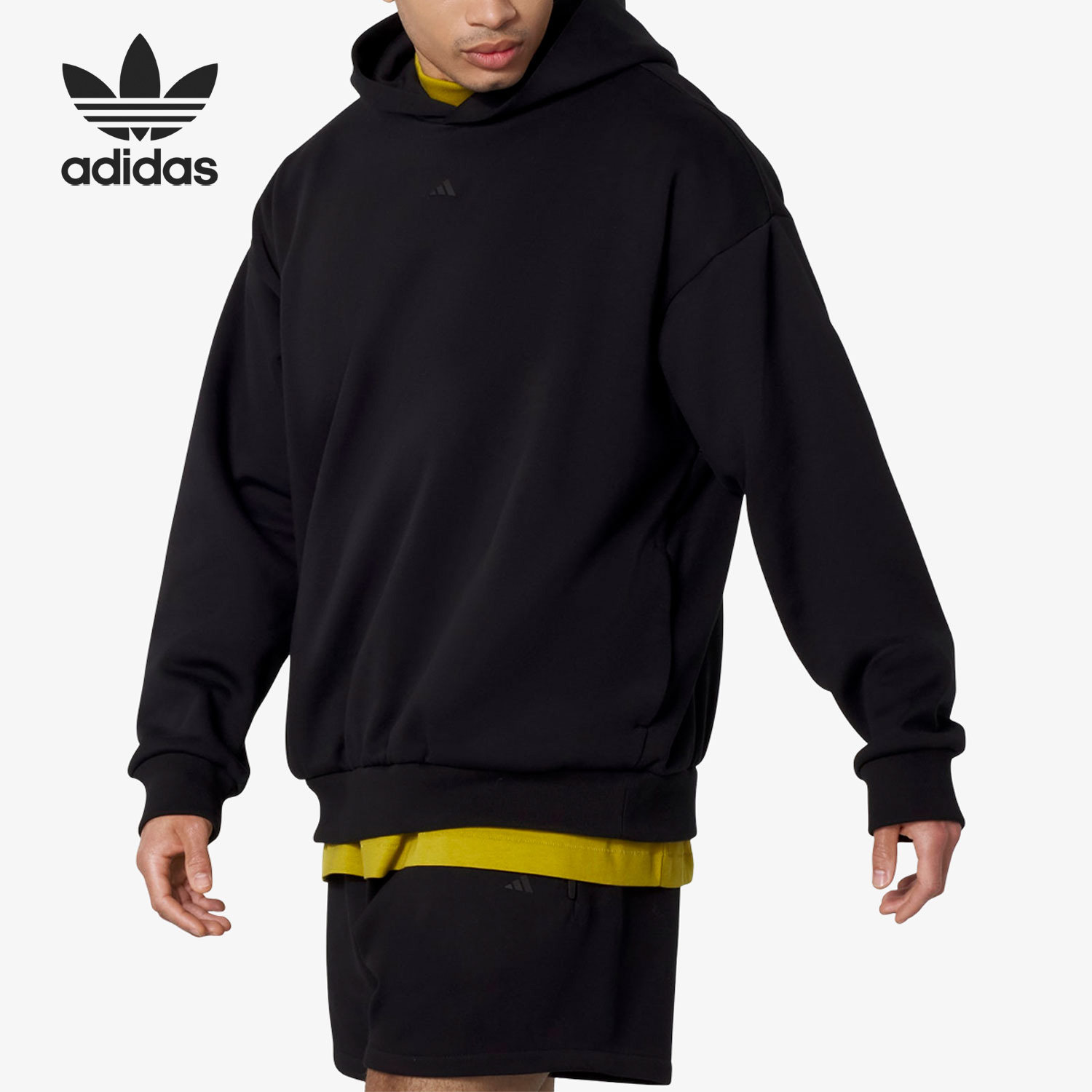 Adidas/阿迪达斯官方正品新款情侣宽松长袖连帽卫衣套头衫IN4243