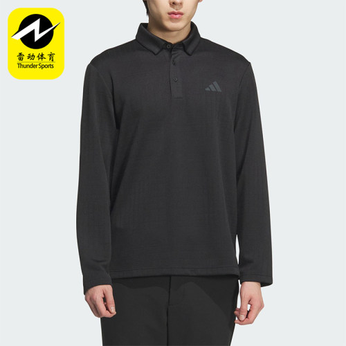 Adidas/阿迪达斯正品2025男士提花针织运动经典长袖POLO衫JN1232