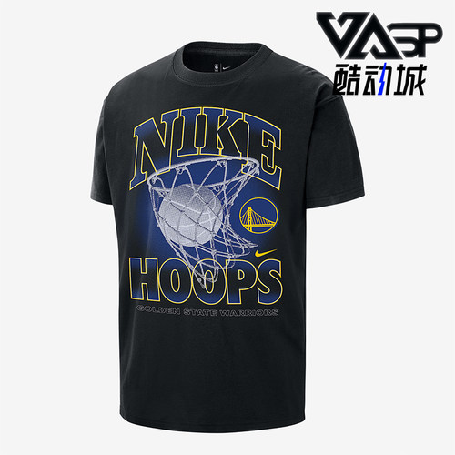 Nike/耐克正品NBA男士字母印花复古针织经典短袖T恤HQ1281-010