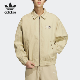 三叶草男女款 宽松休闲翻领外套JE3490 阿迪达斯官方正品 Adidas