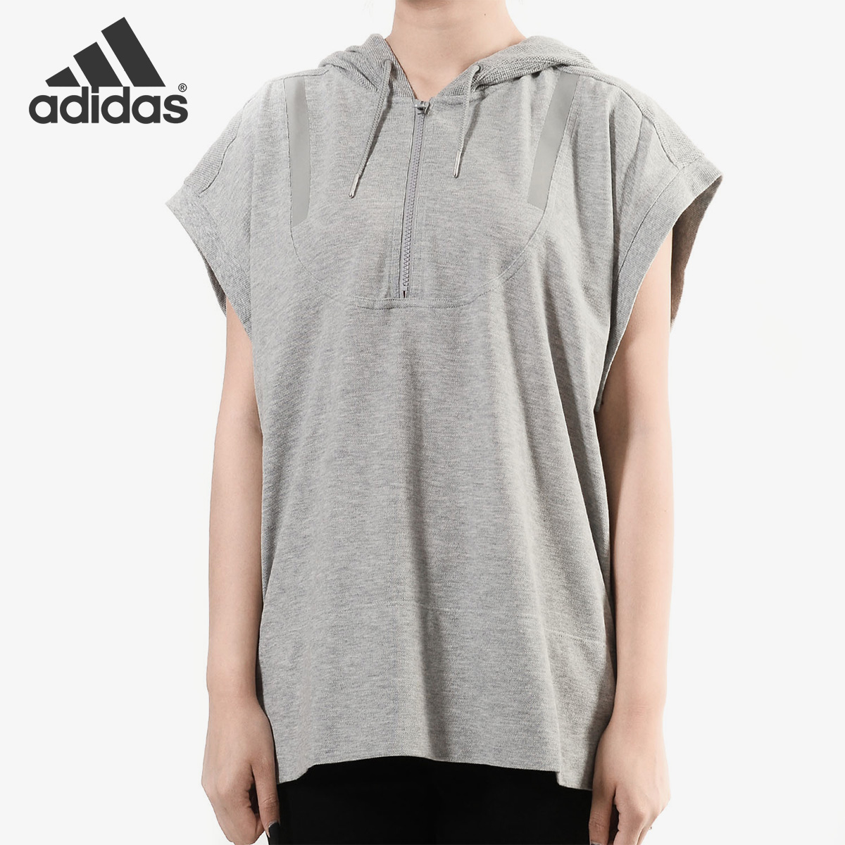 Adidas/阿迪达斯正品 Stella女子连帽套头运动短袖T恤 DU0250