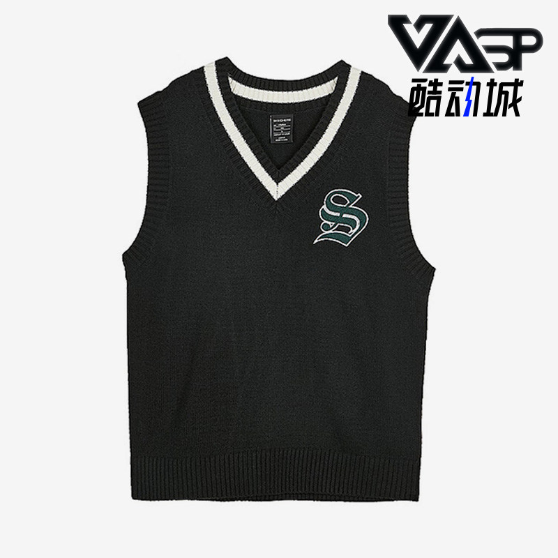 Skechers/斯凯奇正品新款男女同款V领无袖套头舒适运动背心马甲