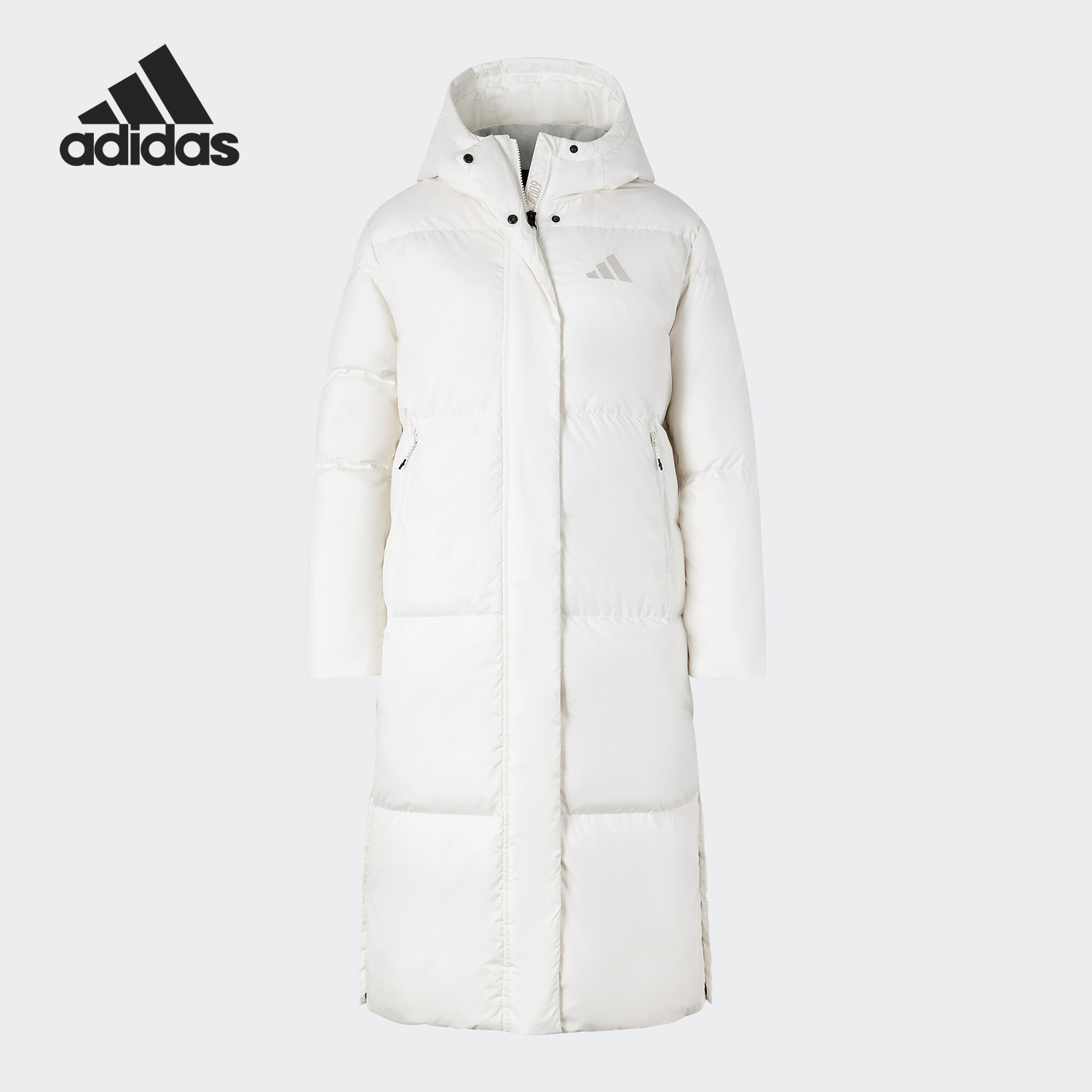 Adidas/阿迪达斯官方正品新款女士简约超轻保暖长款羽绒服JV6196
