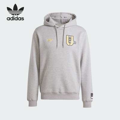 Adidas/阿迪达斯正品三叶草男士足球连帽卫衣套头衫JF0368