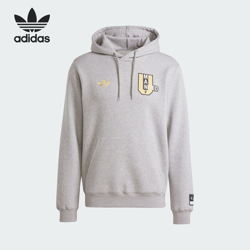 Adidas/阿迪达斯正品三叶草男士足球连帽卫衣套头衫JF0368