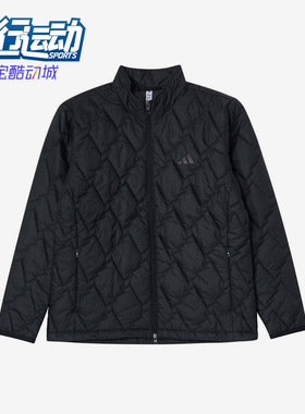 Adidas/阿迪达斯正品立领长袖棉服新款男黑色保暖棉服KD7995