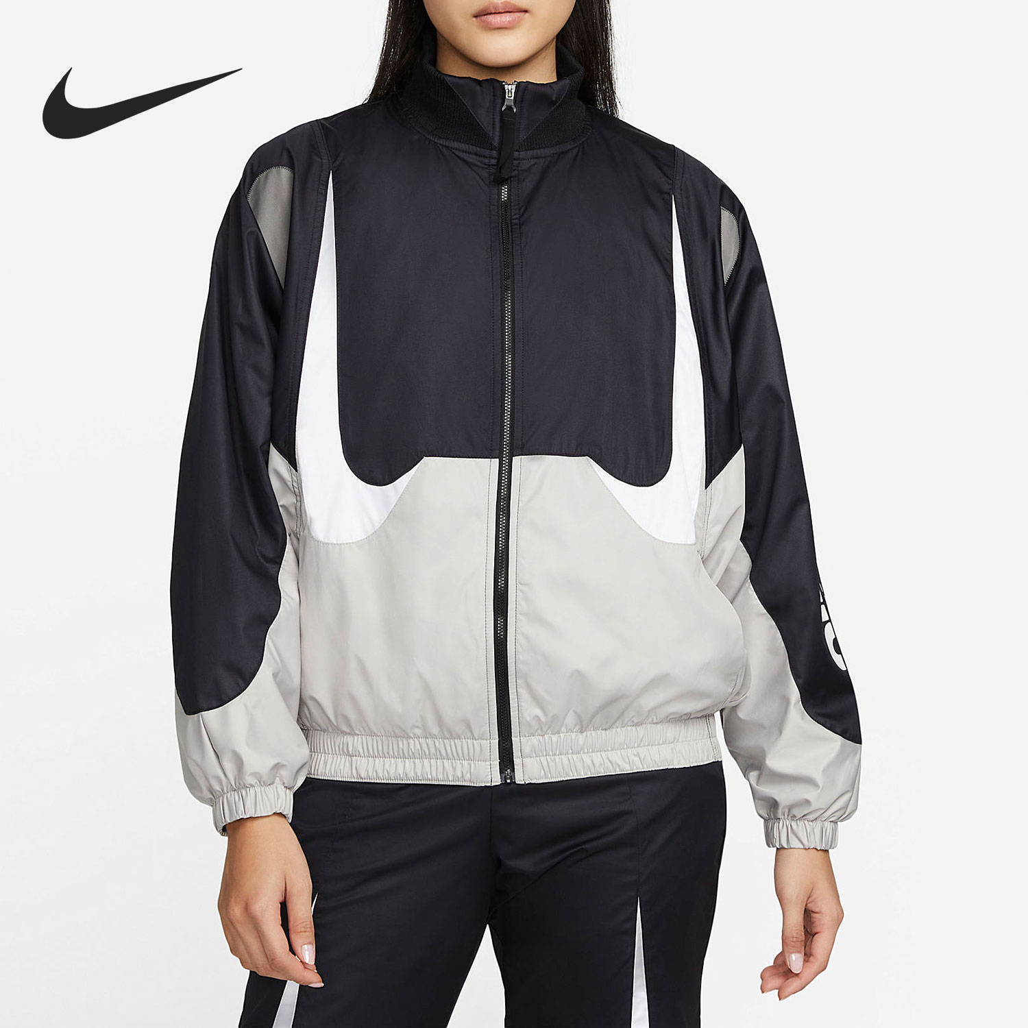 Nike/耐克正品宽松女子立领蝙蝠袖运动夹克外套DM6085-010
