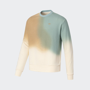 Adidas/阿迪达斯正品三叶草男女时尚渐变针织经典圆领卫衣HR6443