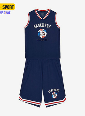 Skechers/斯凯奇正品夏季新款男女大童运动背心套装 P222B027