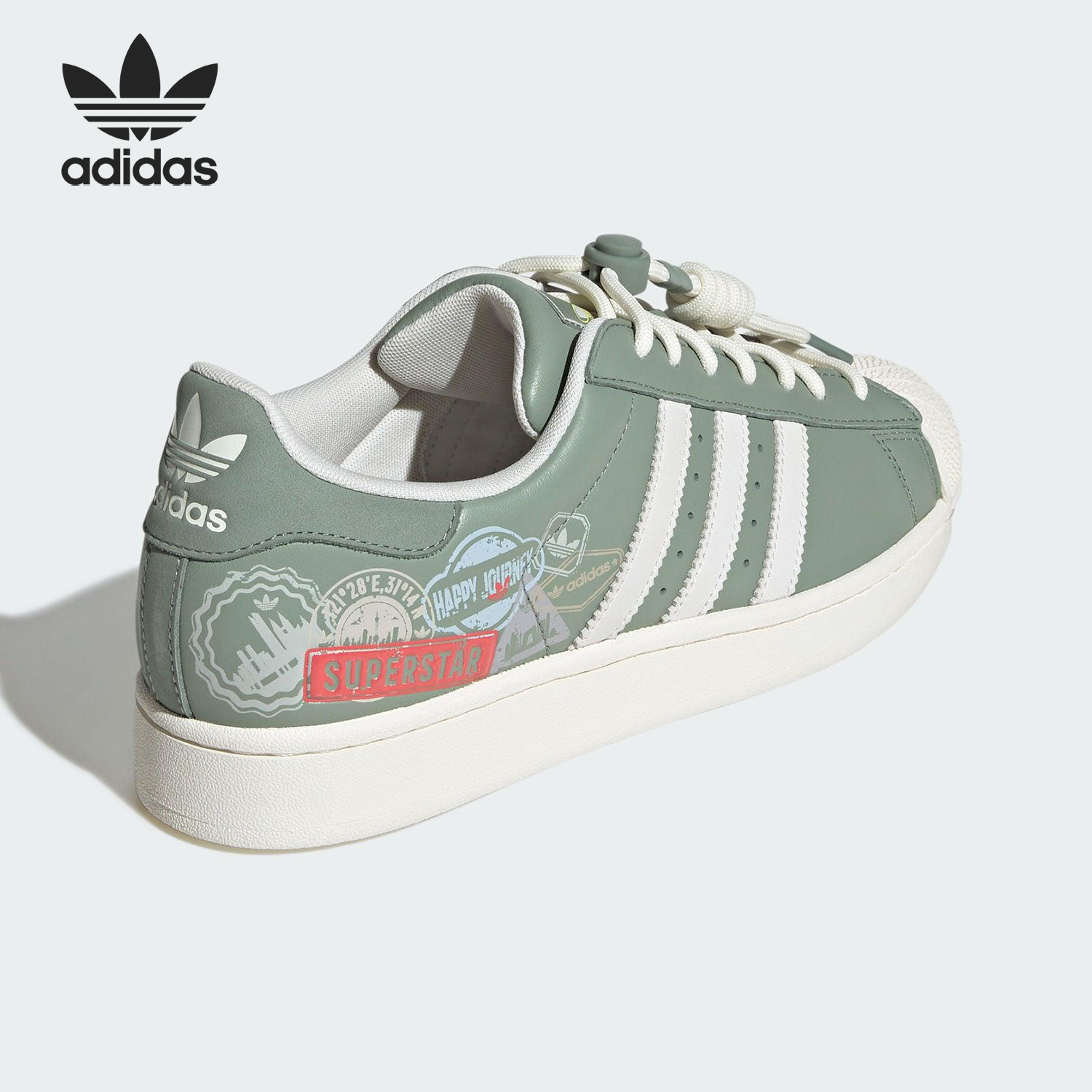 Adidas/阿迪达斯官方正品三叶草男女时尚潮流系带低帮板鞋JR1331