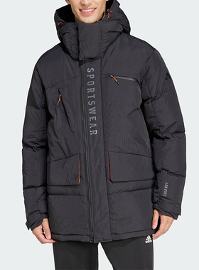 Adidas/阿迪达斯正品新款男士连帽运动户外宽松羽绒服JM4616