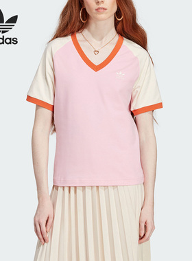 Adidas/阿迪达斯正品三叶草女子新款运动时尚短袖T恤IK7886