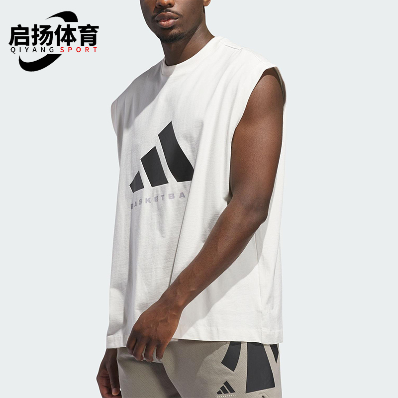Adidas/阿迪达斯正品2025夏季款男女宽松无袖套头运动背心JX5590