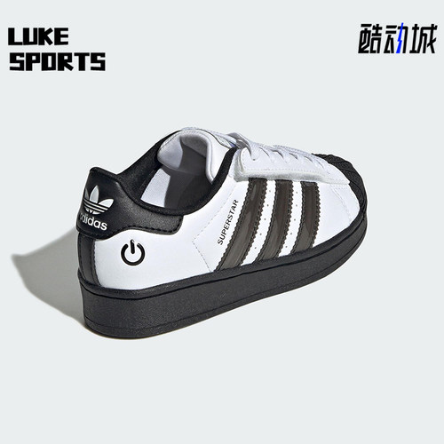 Adidas/阿迪达斯正品三叶草小童运动贝壳头经典休闲板鞋JS1290