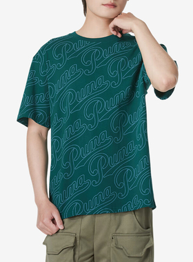 Puma/彪马正品夏季新款男士满印LOGO圆领休闲短袖630938-60