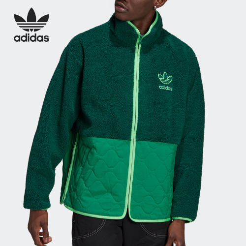 Adidas/阿迪达斯官方正品三叶草男子拼接宽松运动夹克外套 H09362