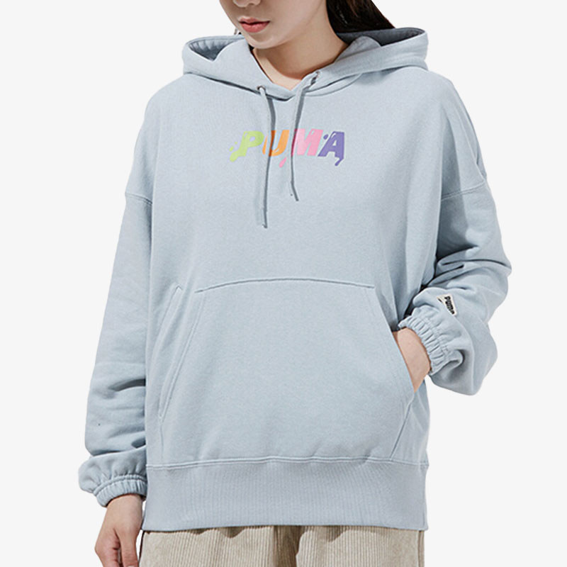 Puma/彪马正品2025冬季款女士连帽套头印花运动卫衣533049-71