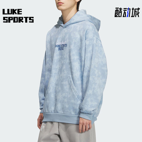 Adidas/阿迪达斯正品2025秋季款男士套头连帽休闲篮球卫衣KC2782