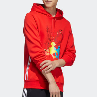 Adidas/阿迪达斯官方Neo芝麻街联名男子连帽套头卫衣HD7295