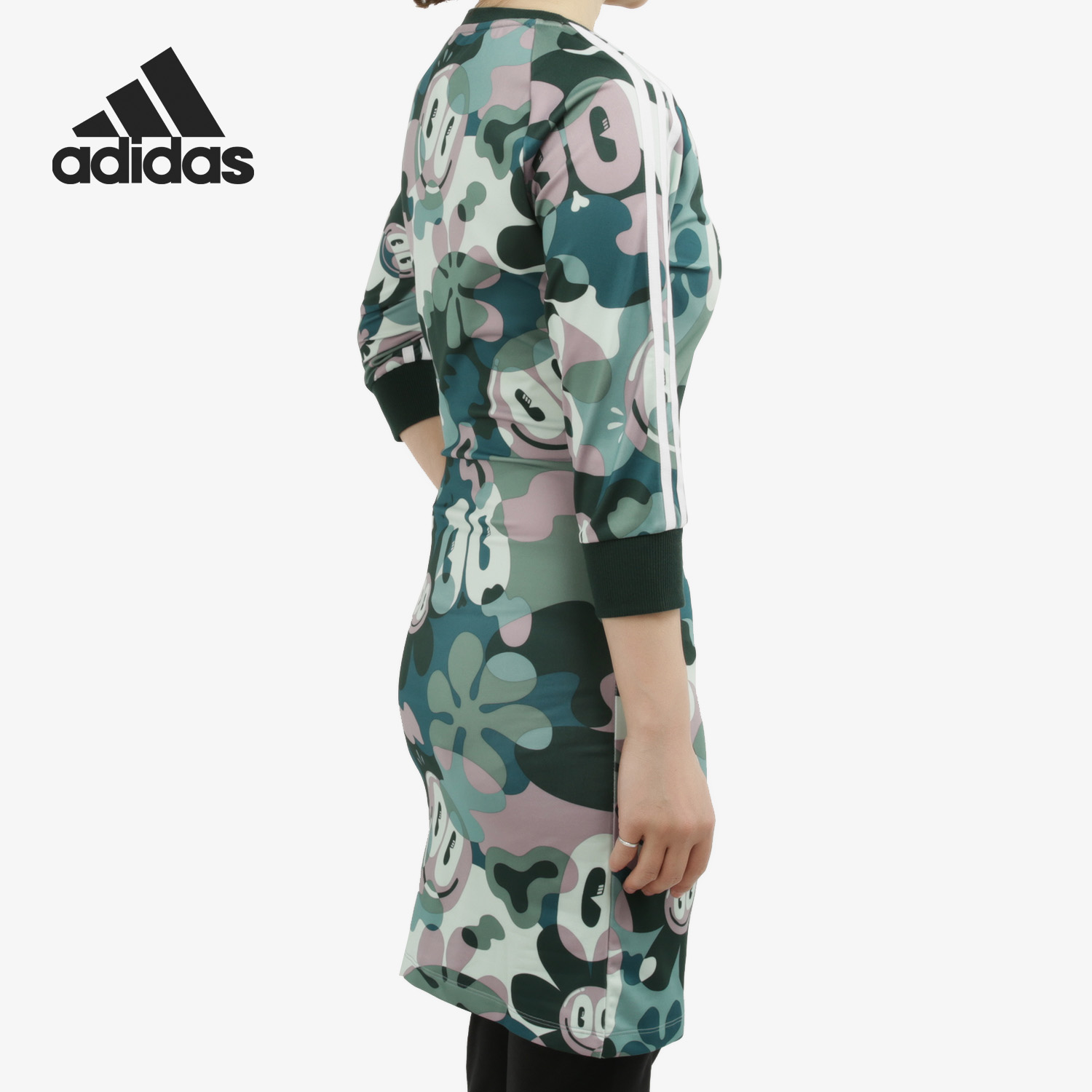 Adidas/阿迪达斯正品三叶草3 STRIPES DRESS女子休闲连衣裙DV2662