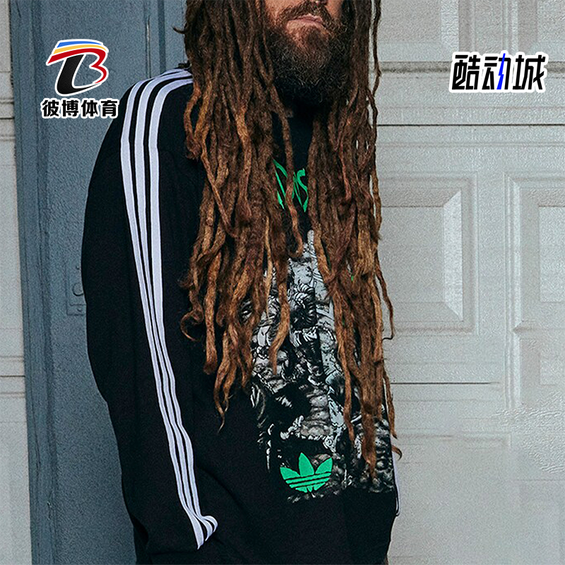 阿迪达斯男士圆领长袖T恤