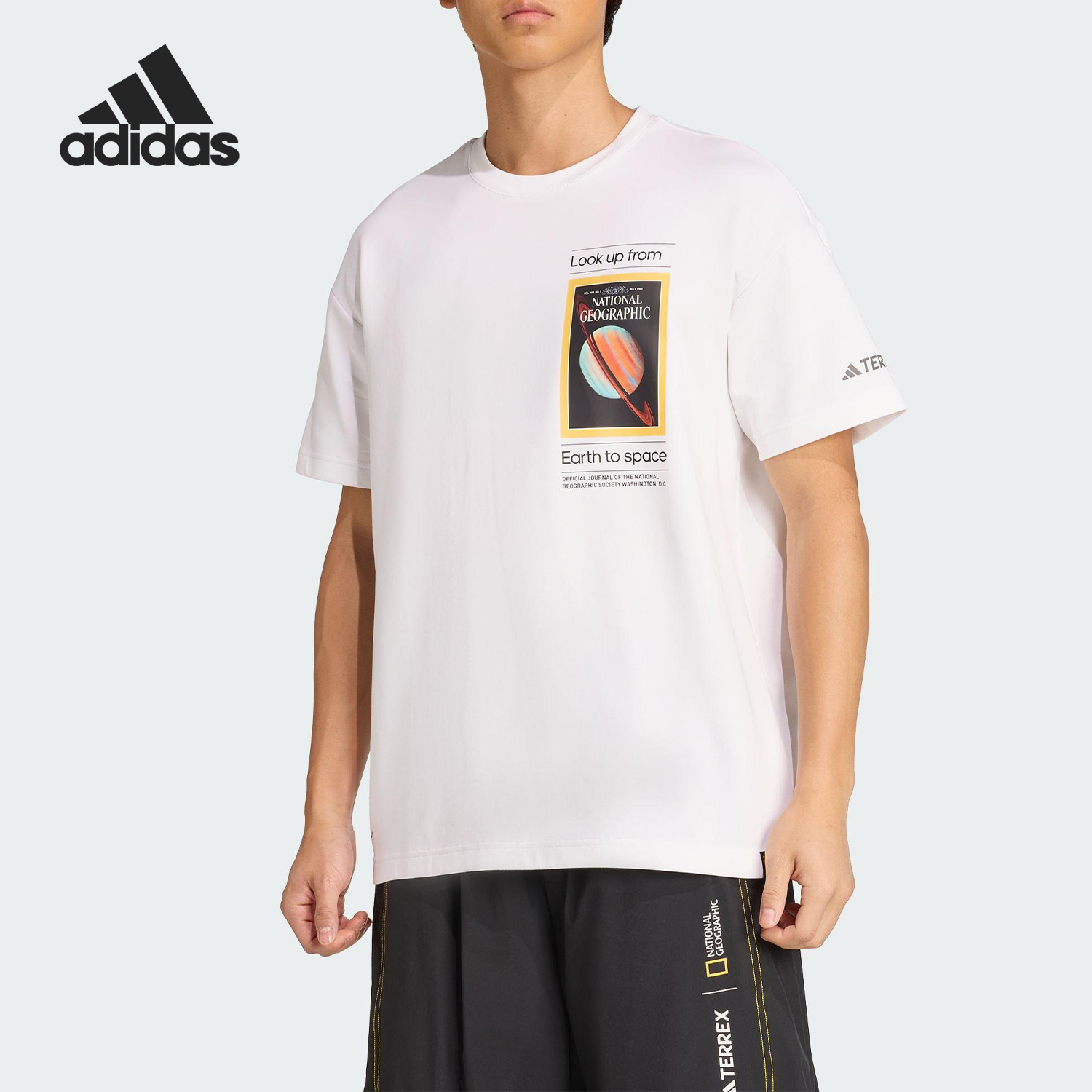 Adidas/阿迪达斯官方正品2025夏季款男士针织户外宽松短袖KC2349