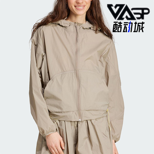 Adidas/阿迪达斯正品2025春季新款女士连帽休闲短款外套JC5115