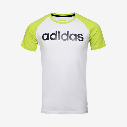 Adidas/阿迪达斯正品男士字母印花圆领插肩套头短袖T恤AK0965