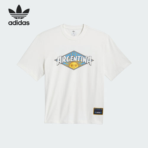 Adidas/阿迪达斯官方正品三叶草男女同款印花休闲短袖T恤 KX4544