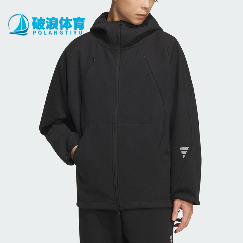Adidas/阿迪达斯正品FUSTL M SWT HD男士运动连帽宽松外套KC6076