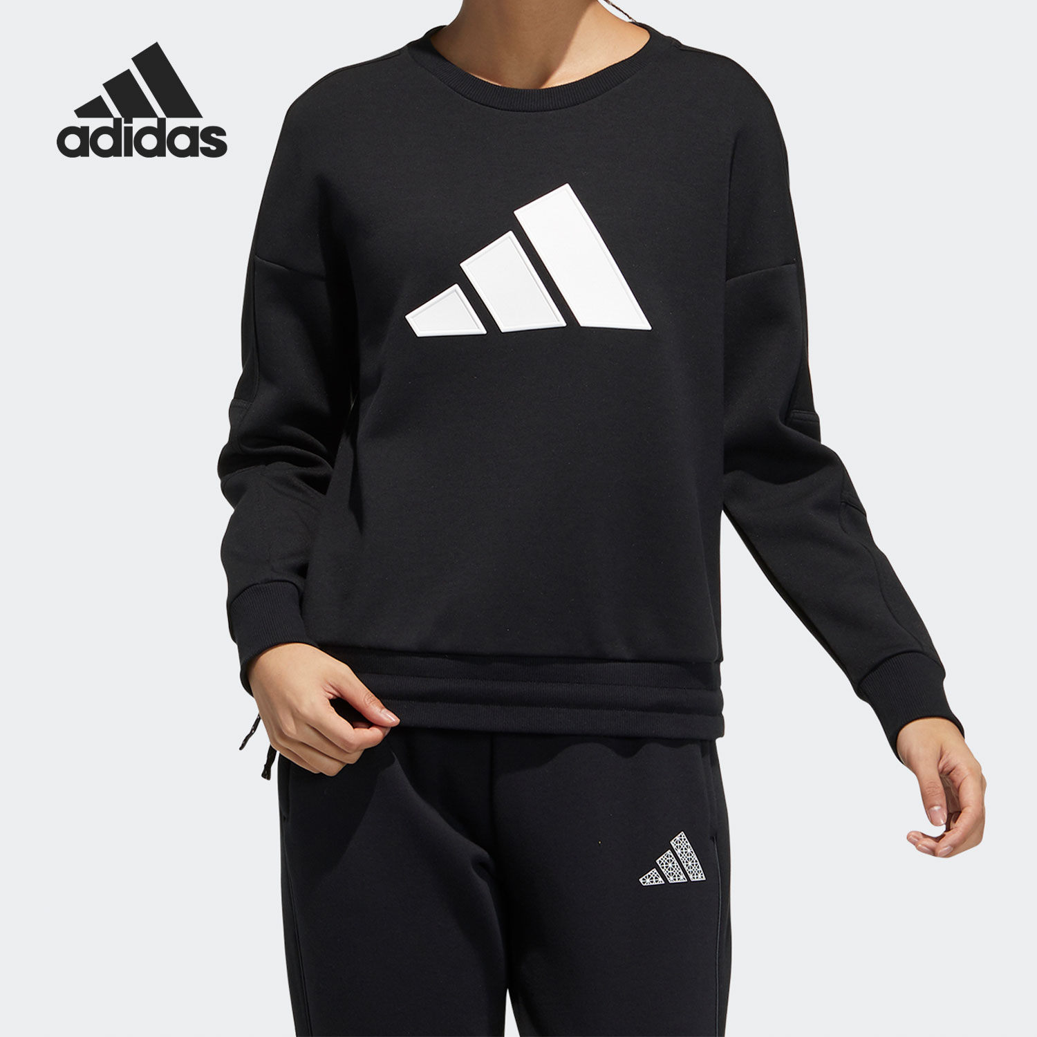 Adidas/阿迪达斯正品STR SWEAT女子训练运动圆领套头衫GP0718