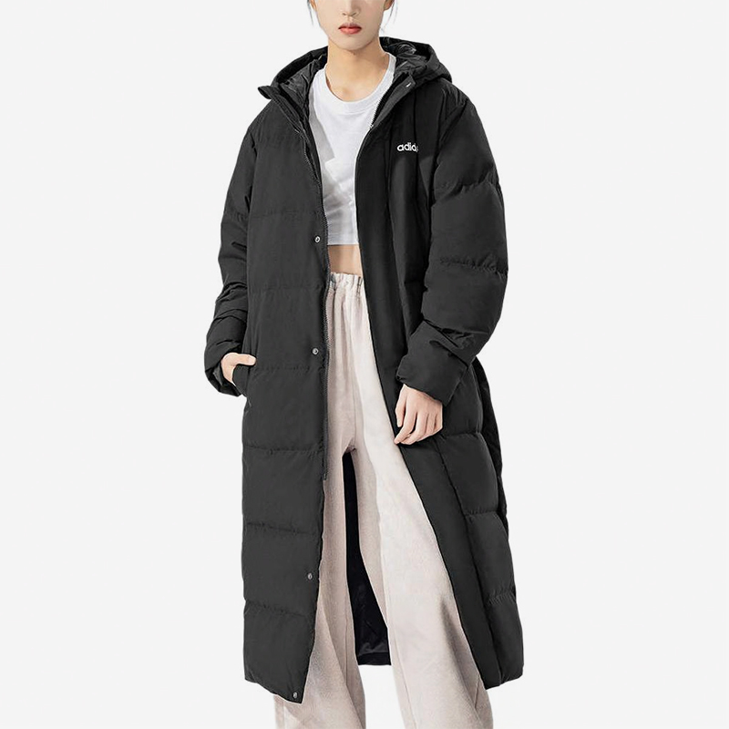 Adidas/阿迪达斯正品2024冬款男女同款保暖过膝长款羽绒服JW1686