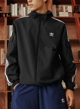 Adidas/阿迪达斯正品三叶草男女拉链经典运动连帽夹克外套KB1945