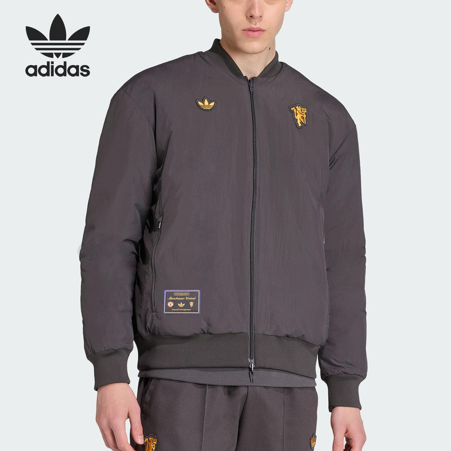 Adidas/阿迪达斯官方正品三叶草男士保暖双面穿立领棉服JN2831