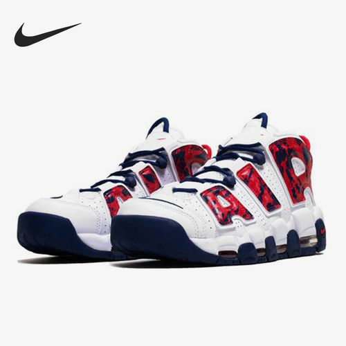 Nike耐克正品Air More Uptempo red camo男款篮球鞋CZ7877-100