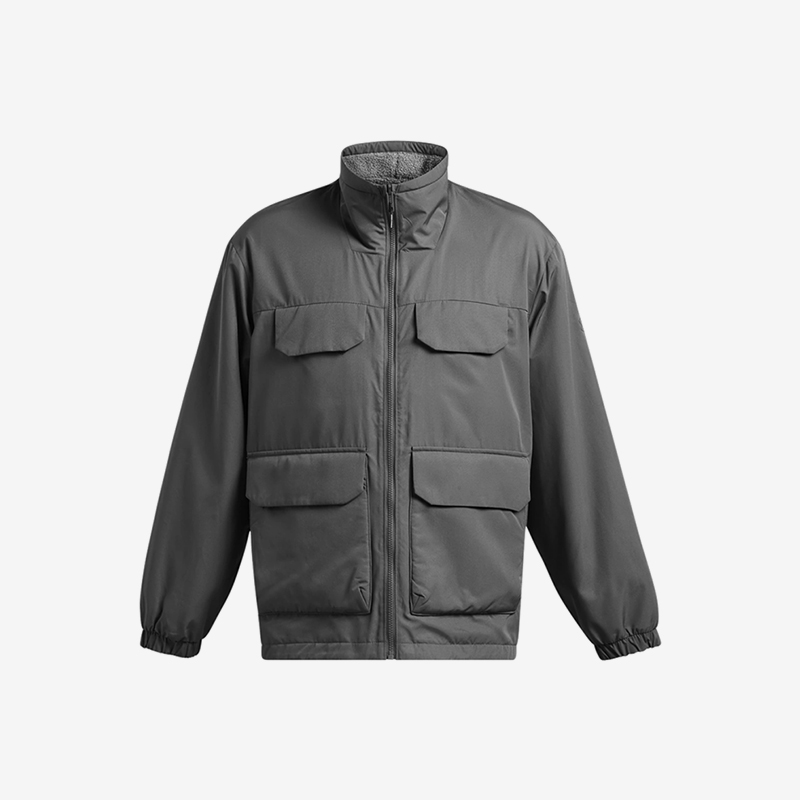 UA/安德玛正品2025新款男子宽松休闲拉链立领夹克外套1385845-025