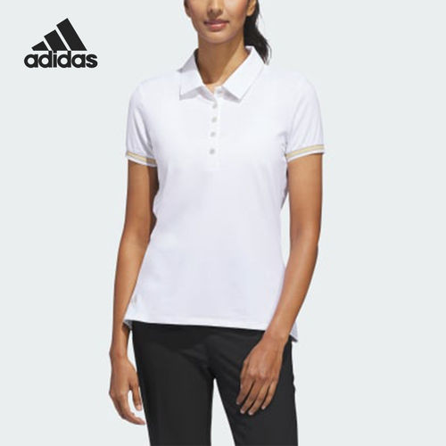 Adidas/阿迪达斯官方正品女士运动休闲舒适短袖翻领衬衫JX6750
