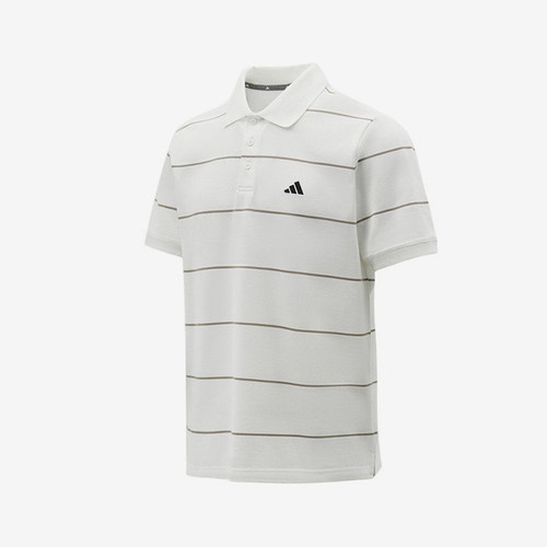 Adidas/阿迪达斯正品新款男白灰色条纹翻领短袖Polo衫KS0420