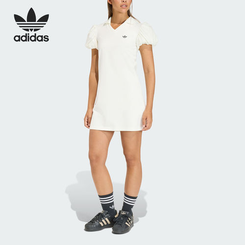 Adidas/阿迪达斯官方正品三叶草女士运动风泡泡袖连衣裙KE3437
