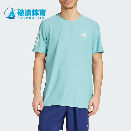 Adidas/阿迪达斯正品OWN THE RUN TEE男士运动圆领短袖T恤JX2211