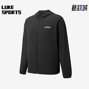 Adidas/阿迪达斯正品新款男女黑色纯色经典休闲夹克外套JN8451
