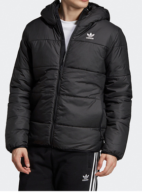 Adidas/阿迪达斯正品 新款三叶草男子连帽保暖休闲棉服ED5827