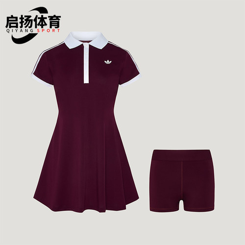 Adidas/阿迪达斯正品三叶草女士复古网球运动连衣裙LG4963