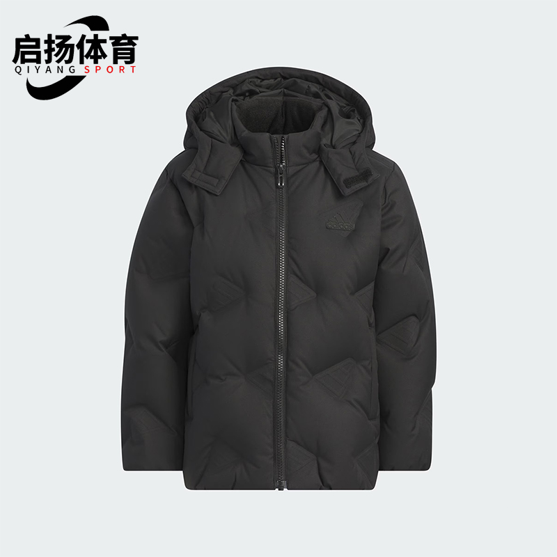 Adidas/阿迪达斯正品冬季小童拉链运动休闲保暖连帽羽绒服JI6149