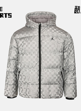 Nike/耐克正品JORDAN新款男女银灰色经典休闲短羽绒服IO6195-095